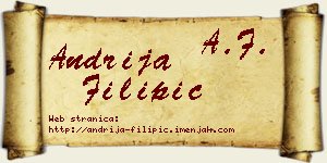 Andrija Filipić vizit kartica